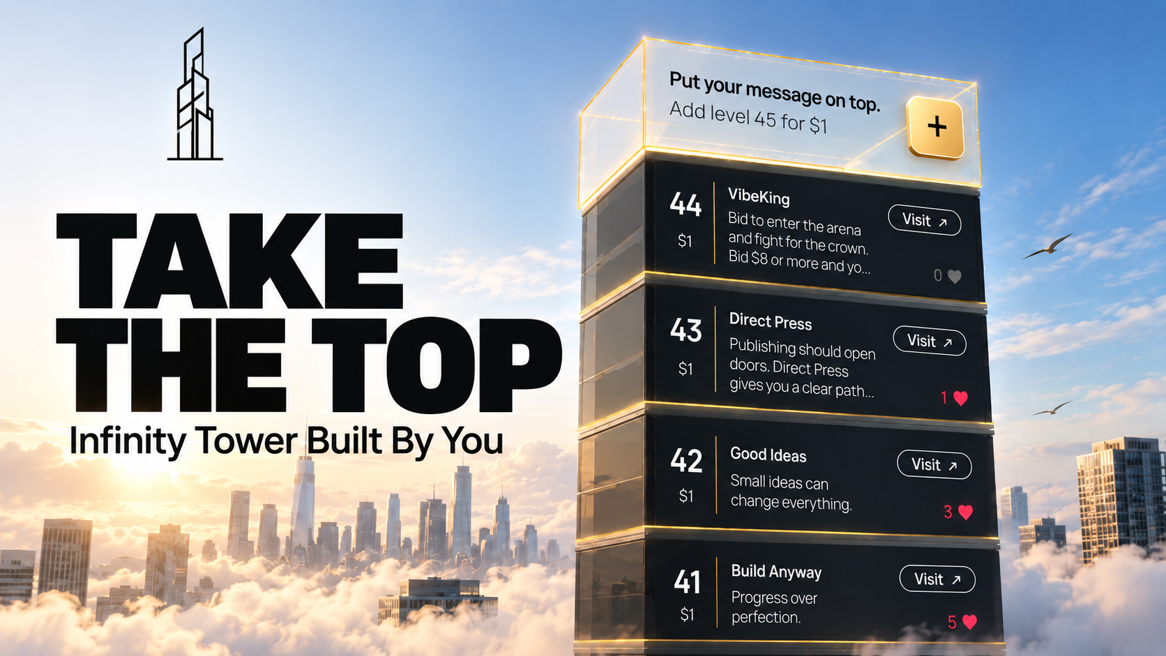 TAKE THE TOP - Build one level at a time. Stay Forever. visual